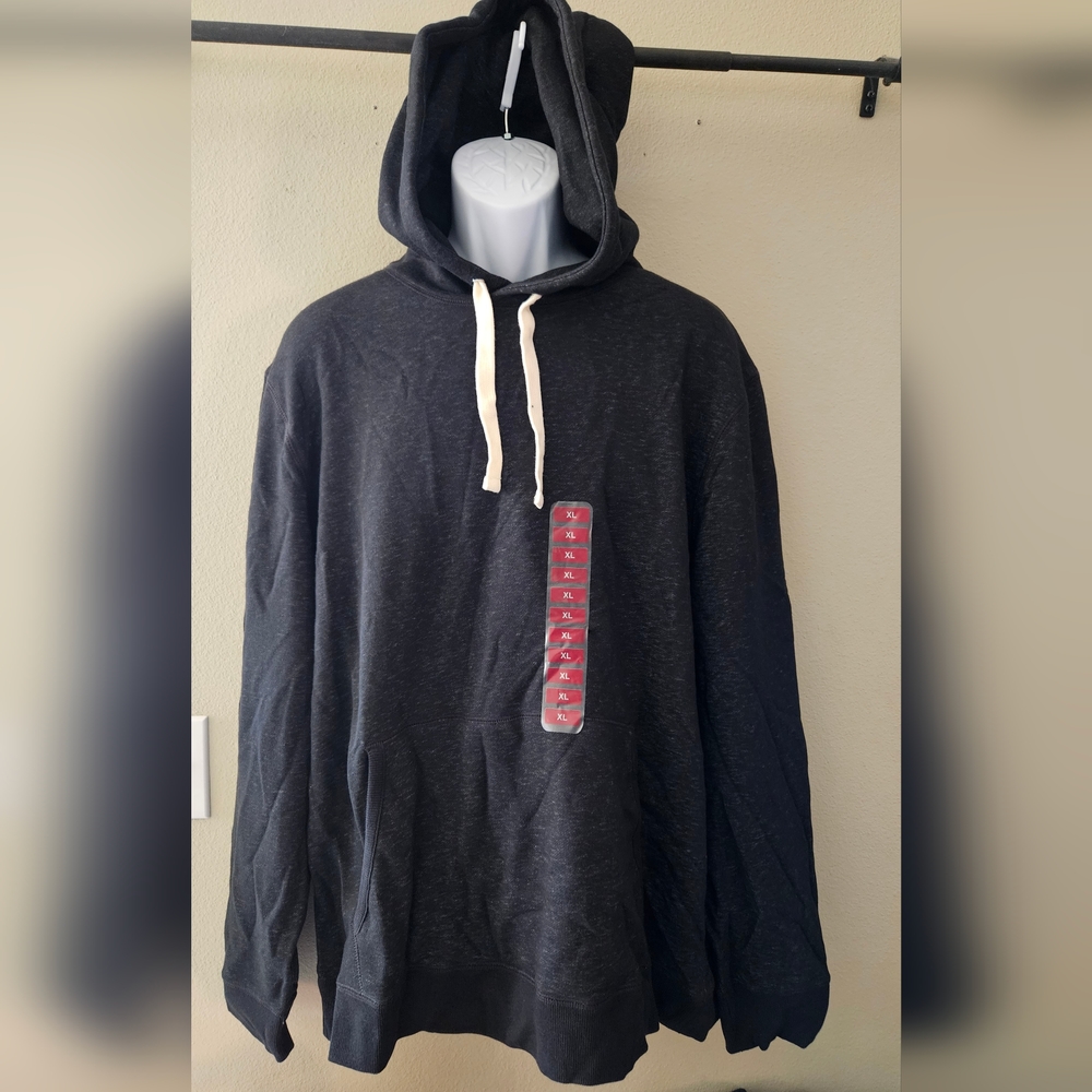 Men's XL Member's Mark, Newport Pullover Hoodie Black Heather NWT